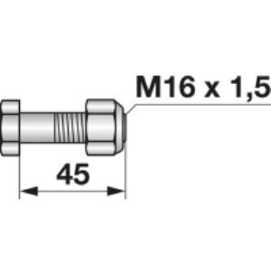 Frässchraube mit Sicherungsmutter M16x1,5x45